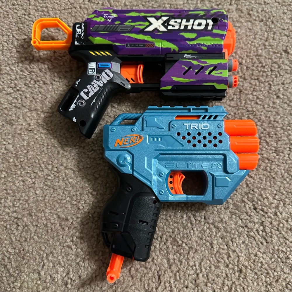 Nerf Elite 2.0 Trio TD-3 and Zuru X-Shot Excel Fury 4 Blaster Toy Gun Lot Tested